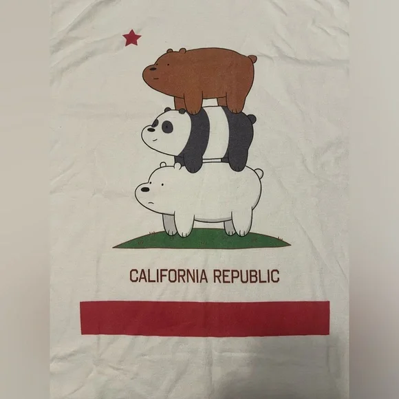 Cartoon Network We Bare Bears Vintage Short Sleeve Medium Fruit Of The Loom Tee - Picture 10 of 16